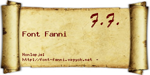 Font Fanni névjegykártya