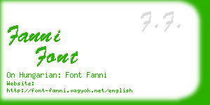 fanni font business card